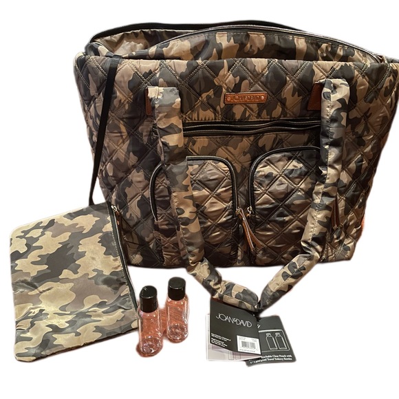 joan and david quilted travel tote